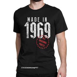 T-shirts masculins fabriqués en 1969 toutes parties d'origine T-shirt Men d'anniversaire Gift Vintage Coton Ts Round Neck Harajuku Tops T-Shirts Adulte Clothes T240425