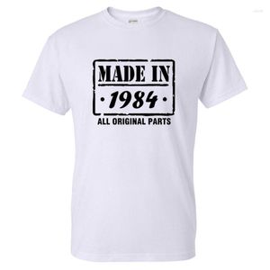 Camisetas para hombre Hechas en 1984 Camiseta con estampado de letras Moda O-cuello Hombres Mujeres Streetwear Camiseta deportiva informal Camiseta de algodón de alta calidad Camisetas Tops