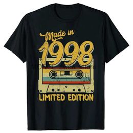 T-shirts masculins fabriqués en 1998 Cadeau d'anniversaire en édition limitée 26 ans T Tops Round Cou Short-Slve Fashion Tshirt Basic T-shirts H240506