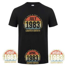 Heren T-shirts gemaakt in januari 1983 T-shirt korte mouw geboren in september oktober november elke maand van 1983 Tops verjaardagscadeau DY-071 J230602