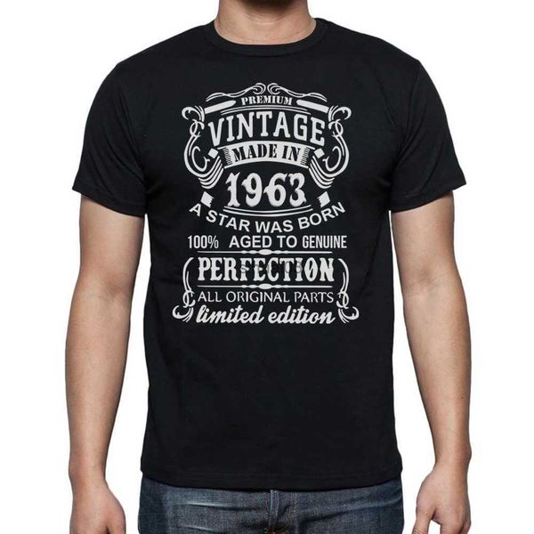 T-shirts pour hommes fabriqués vintage en 1963 T-shirts hommes mode t-shirts à manches courtes 60 ans 60e anniversaire cadeau t-shirt coton t-shirts streetwear