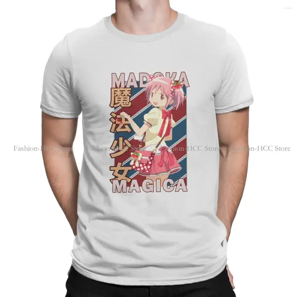 Camisetas para hombre Madoka Kaname Retro Azul diseño rojo camiseta especial clásica Puella Magi Magica Anime Hip Hop regalo Idea camisa cosas