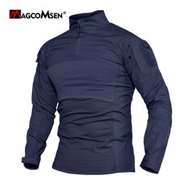 Camisetas para hombres Magcomsen Ejército Táctico T Shirt Hombres SWAT Ropa Soldados Combate militar Camiseta de manga larga Camisa de entrenamiento Guardia de seguridad Tops 230206