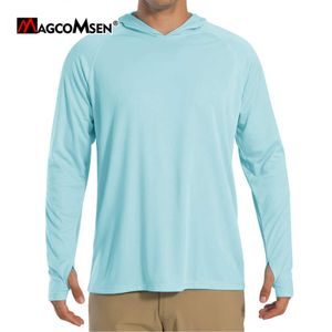 T-shirts pour hommes MAGCOMSEN T-shirt à capuche pour hommes avec protection solaire UV UPF 50 à manches longues à séchage rapide Sweats à capuche Summer Beach Casual Workout Randonnée Chemises 230715