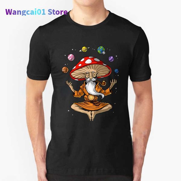 T-shirts pour hommes Champignons magiques Tshirt Champignon magique Bouddha Streetwear Funny Black Vêtements Hommes T-shirt Tops Tees Hippie Shrooms Psychédélique 0301H23