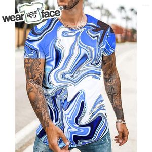 T-shirts pour hommes couleurs magiques liquide 3D partout chemise imprimée été Streetwear décontracté Vocation à manches courtes hommes vêtements unisexe