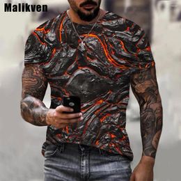 Heren t shirts magma lava gedrukt holi dag 3d t-shirt mannen harajuku korte mouw t-shirt vurig patroon festival tee