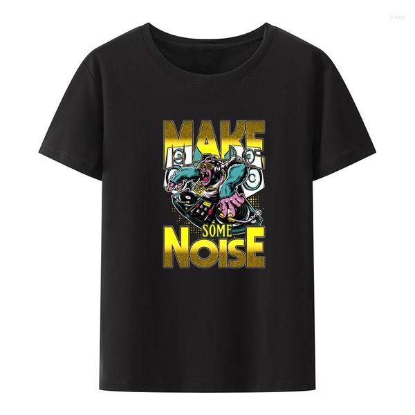 Camisetas de hombre Make Some Noise DJ Camiseta de algodón Ropa de hombre de manga corta Y2k Streetwear Hombre Creative Koszulki Summer Street Fashion