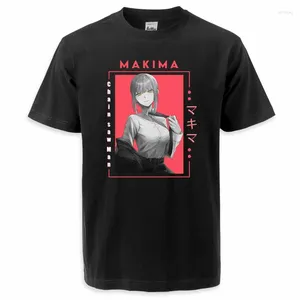 T-shirts pour hommes Makima Anime T-shirt Chainsaw Homme Imprimer Graphique surdimensionné Hommes Tee-shirt à manches courtes Femmes Top Summer Streetwear Vêtements décontractés