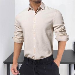 T-shirts pour hommes à fines rayures d'automne masculines chemises décontractées baissez le collier à manches longues Pimp Pimp Men