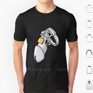 Mannen T-shirts Mannelijke Kuisheidsgordel Cuckold Slave Sub Kooi T-shirt Katoen DIY Print Bdsm Tease En Ontkenning crossdresser Meesteres