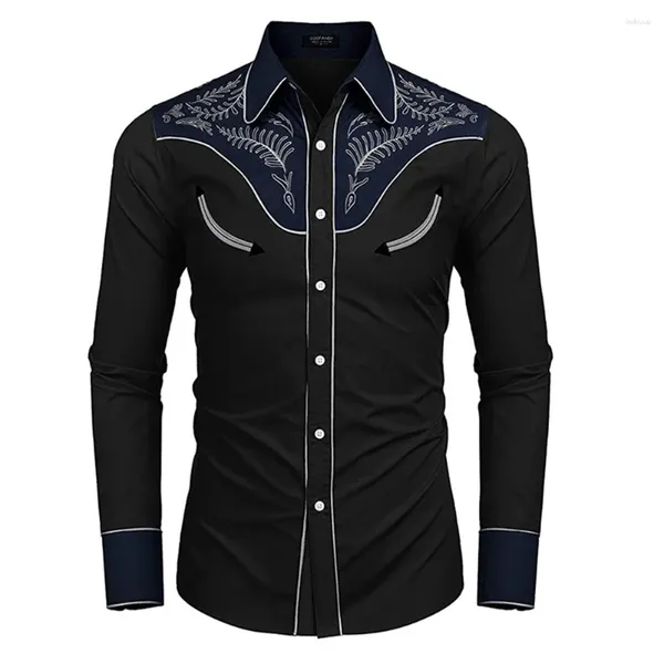 Camisetas masculinas camisa macho para hombres bluose diario solapa navideña manga larga retro estiramiento suave suave vintage botones de impresión 3d abajo