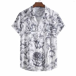 Camisetas para hombre, camisa informal de un solo pecho con solapa de Color sólido para playa, camisa de manga corta para vacaciones al aire libre, camiseta grande y alta para hombre