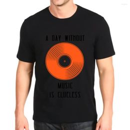 Heren t shirts mannelijke zomer casual korte mouwen per dag zonder muziek is geen idee cadeau jersey trend cool t-shirt mode