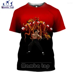 Camisetas para hombres Mamba Top Impresión 3D Kung Fu Estrella Bruce Lee Camisa Hombres Camiseta Mujer Streetwear Película Artes Marciales Actor Verano Suelto Corto