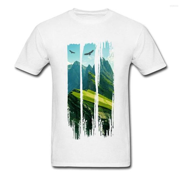 T-shirts pour hommes Homme Paysage de montagne Chemise personnalisée Vues pittoresques Cochon d'Inde O-Neck Little Big Tee-Shirt Tour Thanksgiving Day