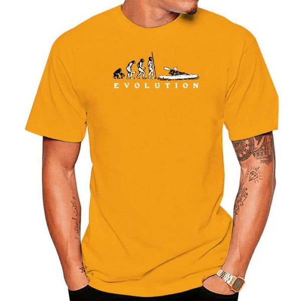 Мужские футболки Мужские дизайнерские футболки с круглым вырезом из 100% хлопка Повседневная футболка для взрослых Evolution Of Kayak Canoe Man настраиваемые футболки 230422