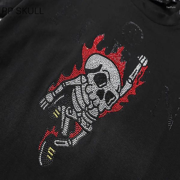 Camisetas para hombre Camiseta para hombre Skull Punk Hip Hop High Street Style Manga corta Tendencia Cuello redondo Tops Jogging Fitness Sprotswear