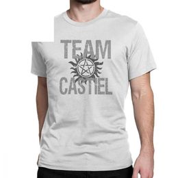 T-shirts pour hommes Homme Supernatural T-shirt Team Castiel Spn Brothers Vintage Crewneck Tops à manches courtes Tee Normal299z