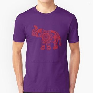 Heren t shirts mandala olifant rode korte mouw t-shirt zomer heren straatkleding shirt mooi patroon boho boho