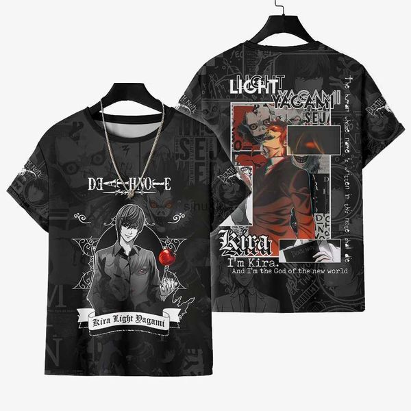 Camisetas para hombre, camiseta de Manga Death Note para hombre, ropa de camiseta, moda de verano, Camiseta con estampado 3D de Manga corta, camisetas geniales, ropa Unisex