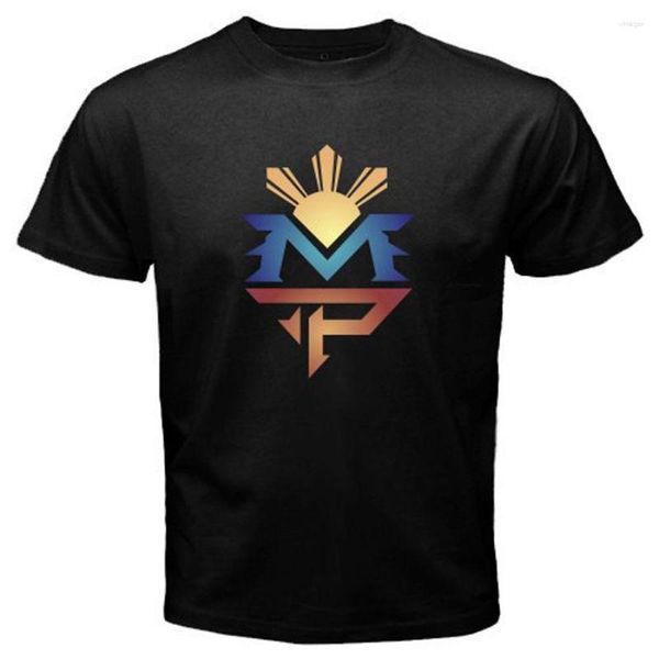 Camisetas para hombres Manny Pacquiao logo clásico Pac Man Pinoy Camiseta Negra 2023 Llegada Fashion Fashion Mangas cortas