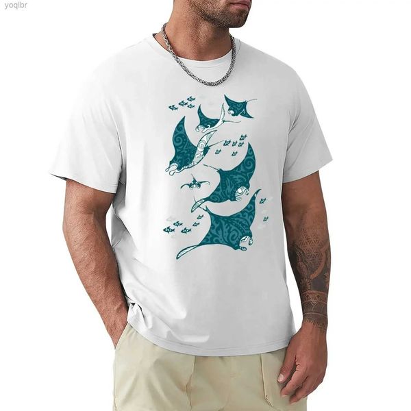 T-shirts pour hommes T-shirt Manta Ray Design personnalisé Vos propres hommes à hommes plats T-shirtl2405
