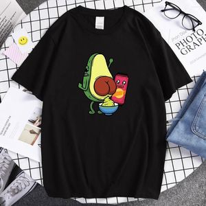 Mannen T Shirts Productie Avocado Jam Met Print Shirt Katoen Vintage Heren T-shirts Unieke Losse Kleding Cool Soft Tee Heren