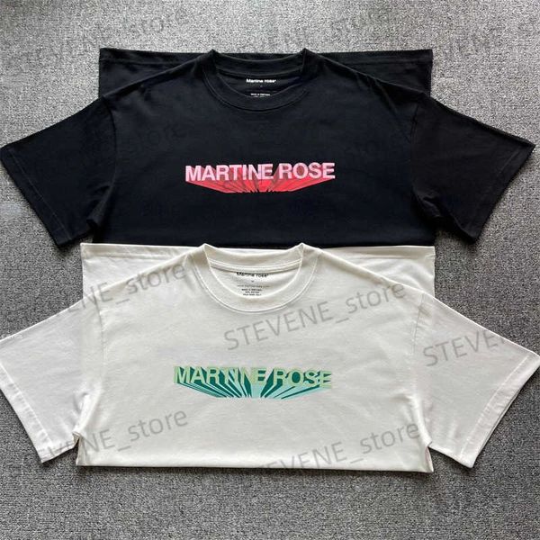 Camisetas para hombre MARTINE ROSE Camisetas negras Algodón puro Casual 1 1 Mangas cortas de gran tamaño de alta calidad T231214