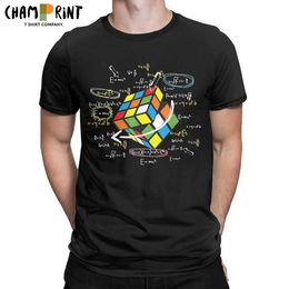 T-shirts masculins Math Rubik Rubix Rubics Player Cube hommes T-shirt Math Lovers Humour Tee Shirt Short à manches Clew Col T-shirt Coton Plus taille T240425