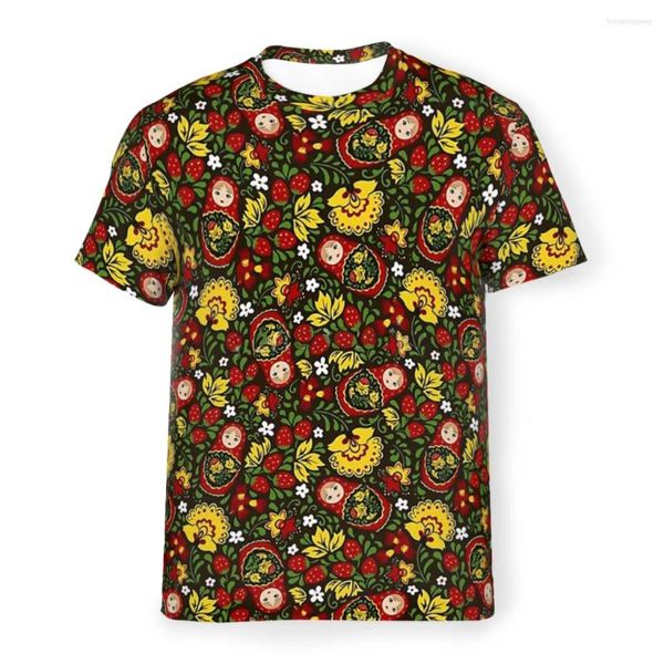 T-shirts pour hommes poupée Matryoshka Culture russe ornementale Polyester t-shirts mâle Harajuku hauts chemise mince col rond