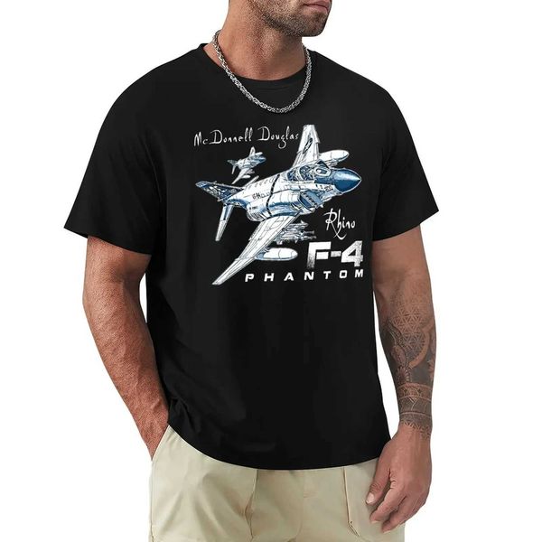 T-shirts masculins McDonald Douglas F-4 T-shirt Phantom Fighter Retro Summer Mens TOPL2405