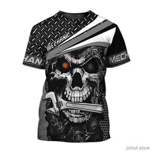 T-shirts pour hommes T-shirt pour hommes 3d crâne T-shirt T-shirt décontracté à collier courte