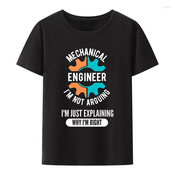 Camisetas de algodón de ingeniero mecánico para hombre