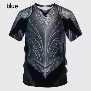 T-shirts pour hommes Armure médiévale Chemise imprimée en 3D T-shirt décontracté drôle à col rond T-shirt à manches courtes