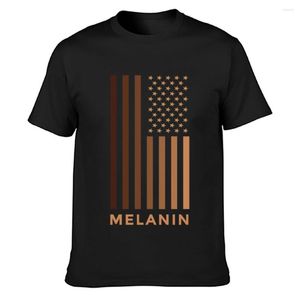 T-shirts pour hommes mélanine drapeau américain chemise célèbre Style d'été coton sur la taille S-5xl mode basique solide impression Unique