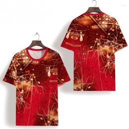 Hommes T-shirts Hommes 2023 Ice Soie À Manches Courtes Col Rond Soft Top Grande Taille Style Chinois Rouge Casual Simple T-Shirt Mince Mode