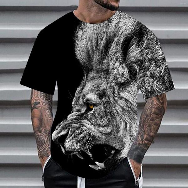 T-shirts pour hommes Motif 3D pour hommes Imprimé à manches courtes Graphiques décontractés Hommes Longs Hauts athlétiques Chemise Hommes Petit