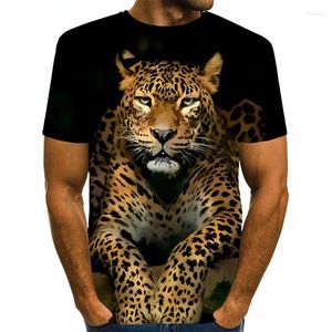 T-shirts pour hommes T-shirt léopard imprimé animal 3D pour hommes Été Dames / Hommes Nouveauté Hip Hop Streetwear Tops