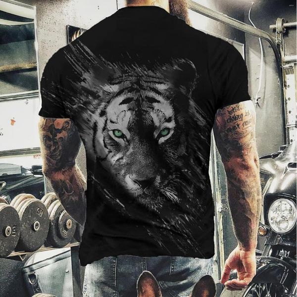 Hommes t-shirts hommes Animal T-shirt dos imprimé féroce chemise pour hommes mode à manches courtes Vintage Streetwear vêtements décontracté