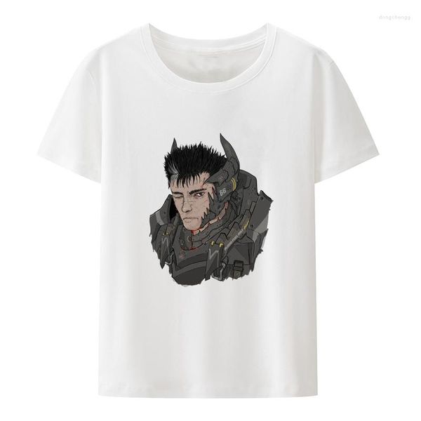 Camisetas de hombre Berserk Guts Shirt Swordsman Gatsu Anime Tops Camiseta divertida de manga corta con cuello redondo Camiseta clásica