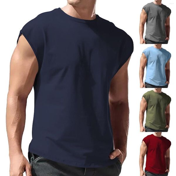 T-shirts pour hommes Chemise sans manches respirante pour hommes Tops Slim Fashion Summer Round Neck Short Sleeve