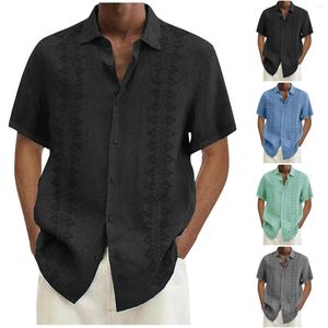 T-shirts pour hommes Hommes Casual Revers Beach Holiday Wear Fashion Shirt Hawaiian Short-Sleeved Designer Clothes Social