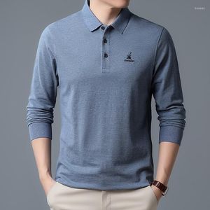 Herren-T-Shirts, lässiges Poloshirt für Herren, einfaches T-Shirt im Frühjahr und Herbst, langärmelige Baumwolle, Großhandel mit Kleidung