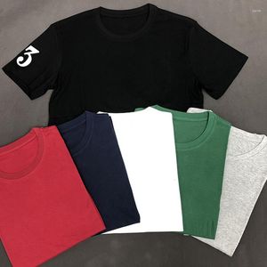 T-shirts pour hommes T-shirt classique brodé malaisien à manches courtes en coton décontracté col rond 3 lettres sport confortable