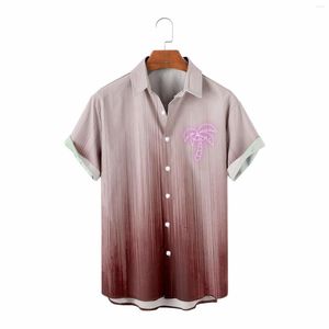 Heren t shirts heren kokosnootboom gradiënt casual mode strand losse shirt kleding camisas de hombre vakantiefeest