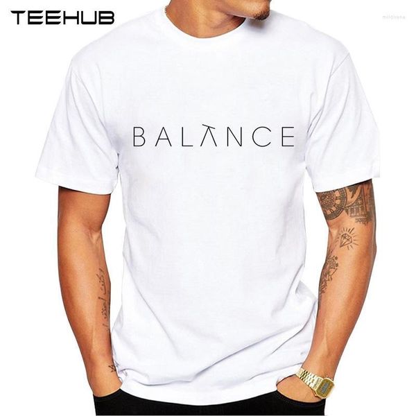 T-shirts pour hommes Creative Balance Words Design T-shirt à manches courtes Cool Imprimé Tops Hipster Tee ShirtsMen's Mild22