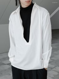 T-shirts pour hommes Chemise à manches longues pour hommes Couleur noir et blanc Faux Deux Printemps Automne Mode Casual Simple Grande Taille