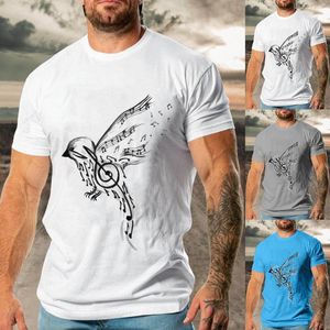 Heren t-shirts heren nek t shirts mannen zomer casual bedrukte mode ronde top short 3xlt voor grote en lange tallmen's