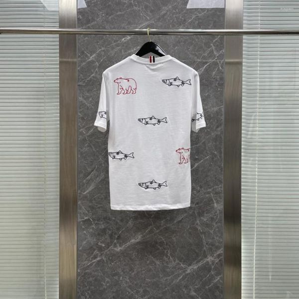 T-shirts pour hommes T-shirt de broderie animale de conception unique originale pour hommes Mode coréenne T-shirts unisexe de haute qualité